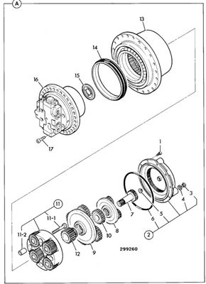05-903825 05 / 903826 05 / 903836 Gear Reduction Set For JS130 JS145 JS160