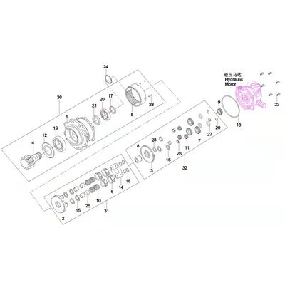 B229900005731 Swing Motor Parts , SY50 SY60 SY65 SY65 Motor Swing Excavator